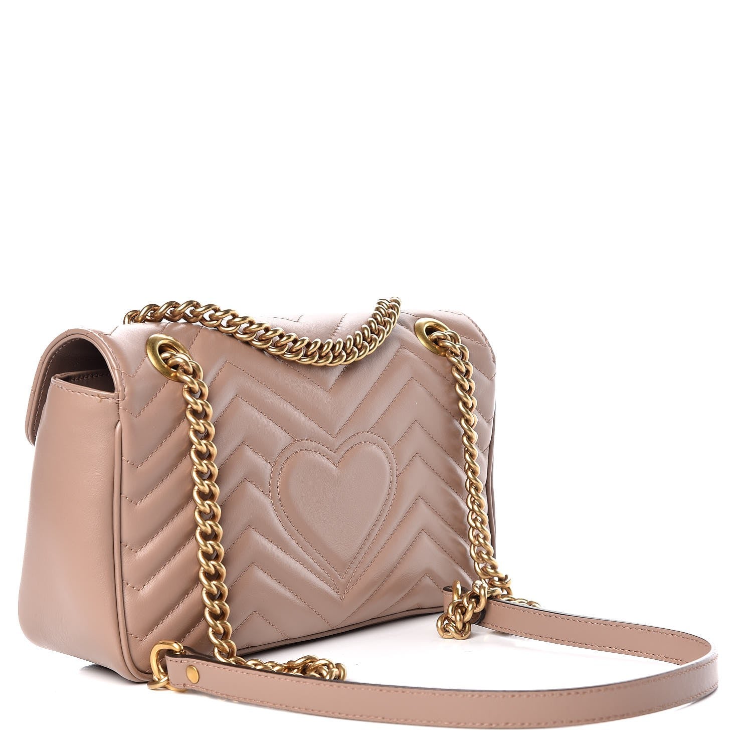 Gucci Calfskin Matelasse Small GG Marmont Shoulder Bag Porcelain Rose 3 of 7
