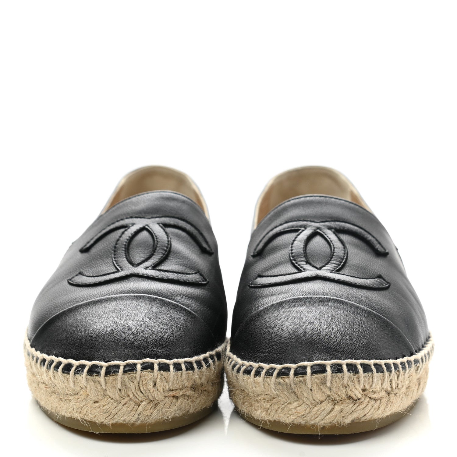 Chanel Lambskin CC Espadrilles 37 Black 2 of 12