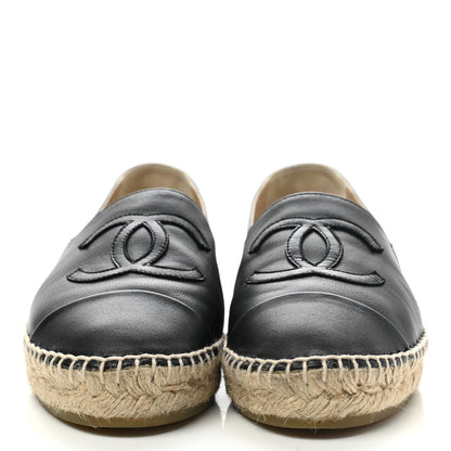 Chanel Lambskin CC Espadrilles 37 Black 2 of 12