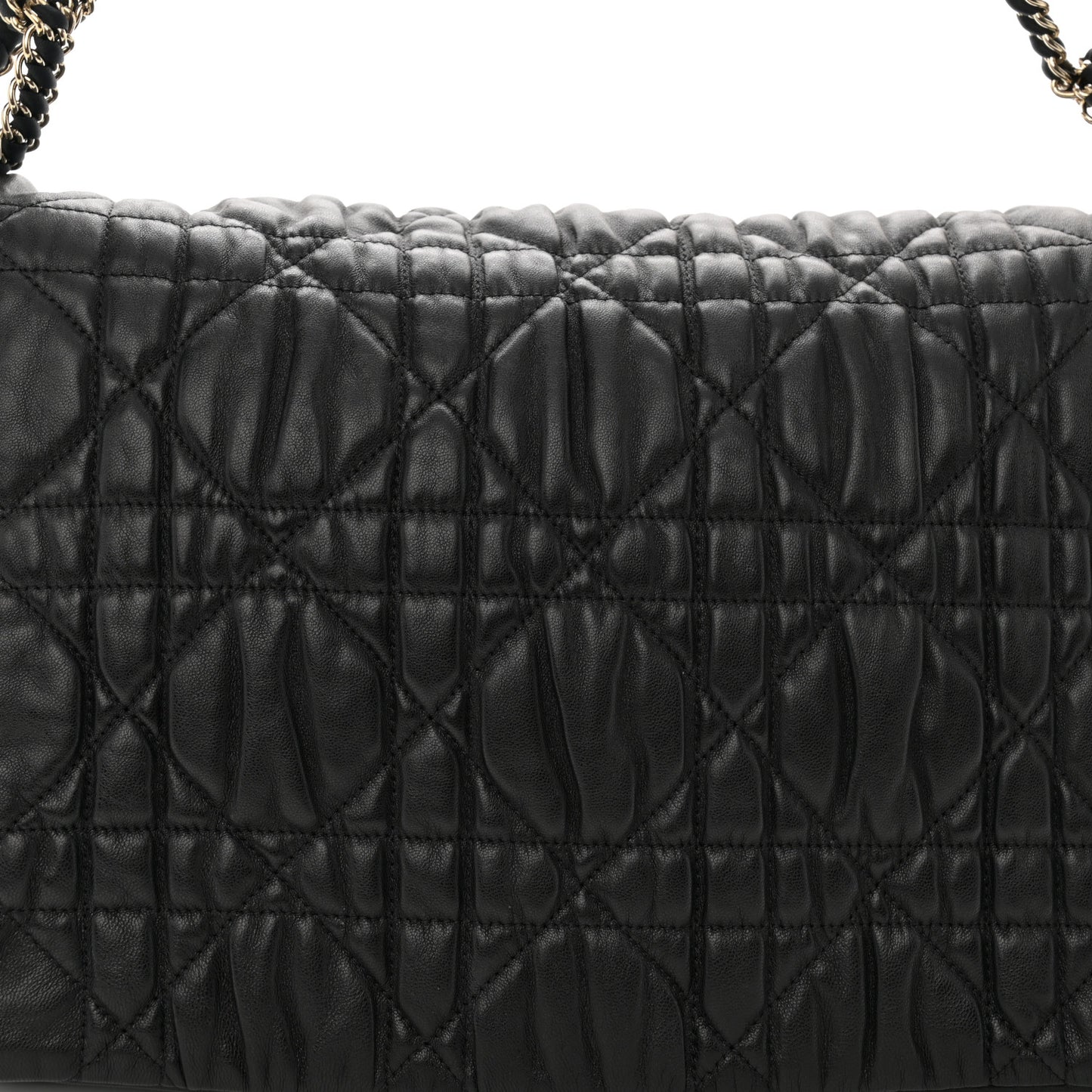 Lambskin Cannage Medium Delidior Flap Bag Black