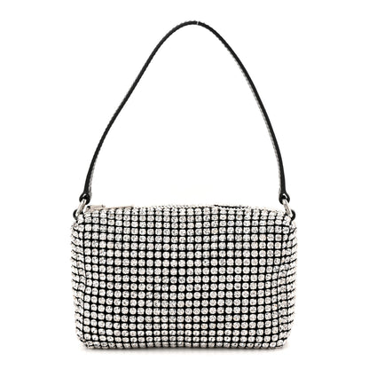 Alexander Wang Mesh Crystal Rhinestone Mini Heiress Pouch Black Silver 1 of 11