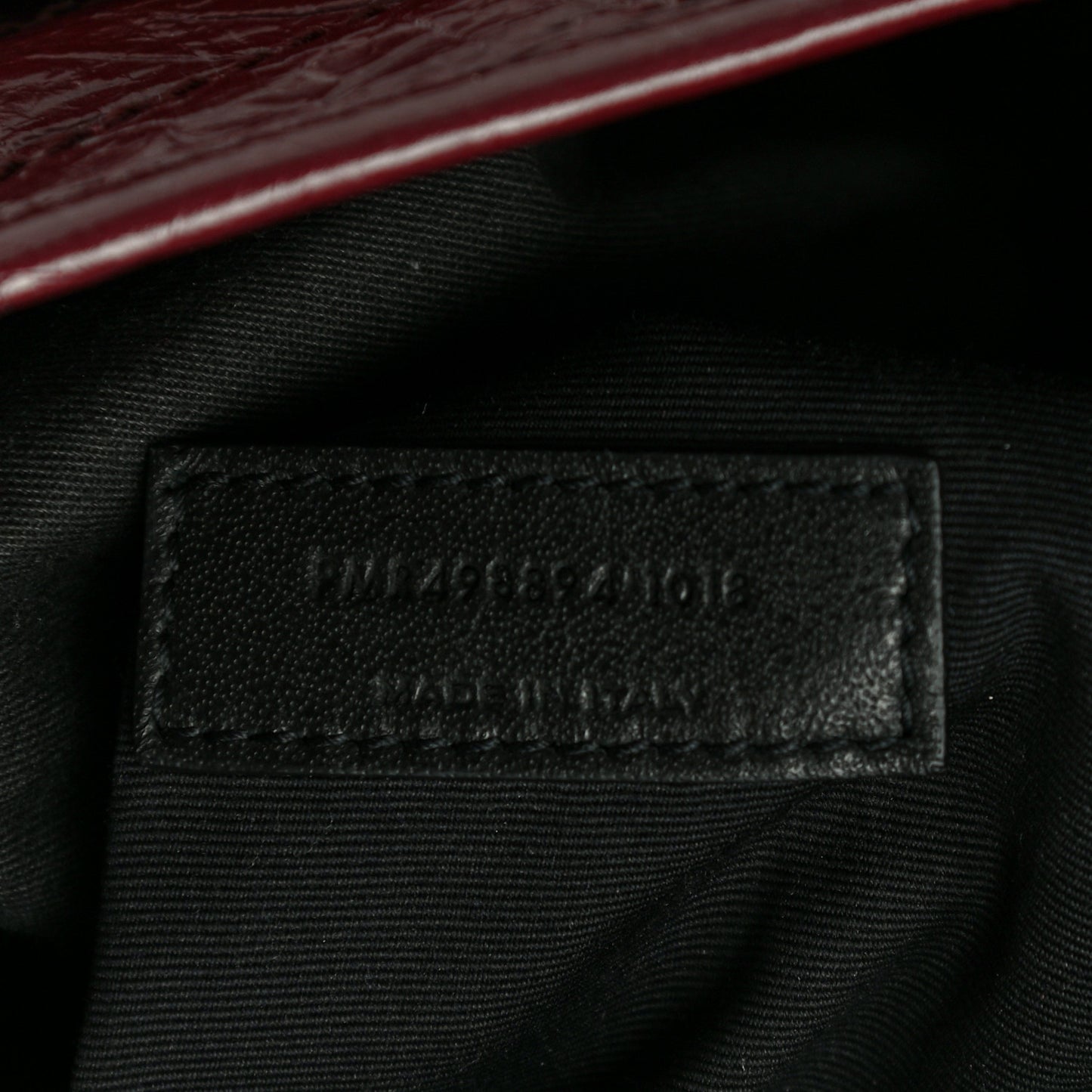 Crinkled Calfskin Matelasse Monogram Medium Niki Chain Satchel Burgundy