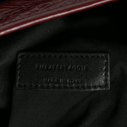 Saint Laurent Crinkled Calfskin Matelasse Monogram Medium Niki Chain Satchel Burgundy 5 of 10