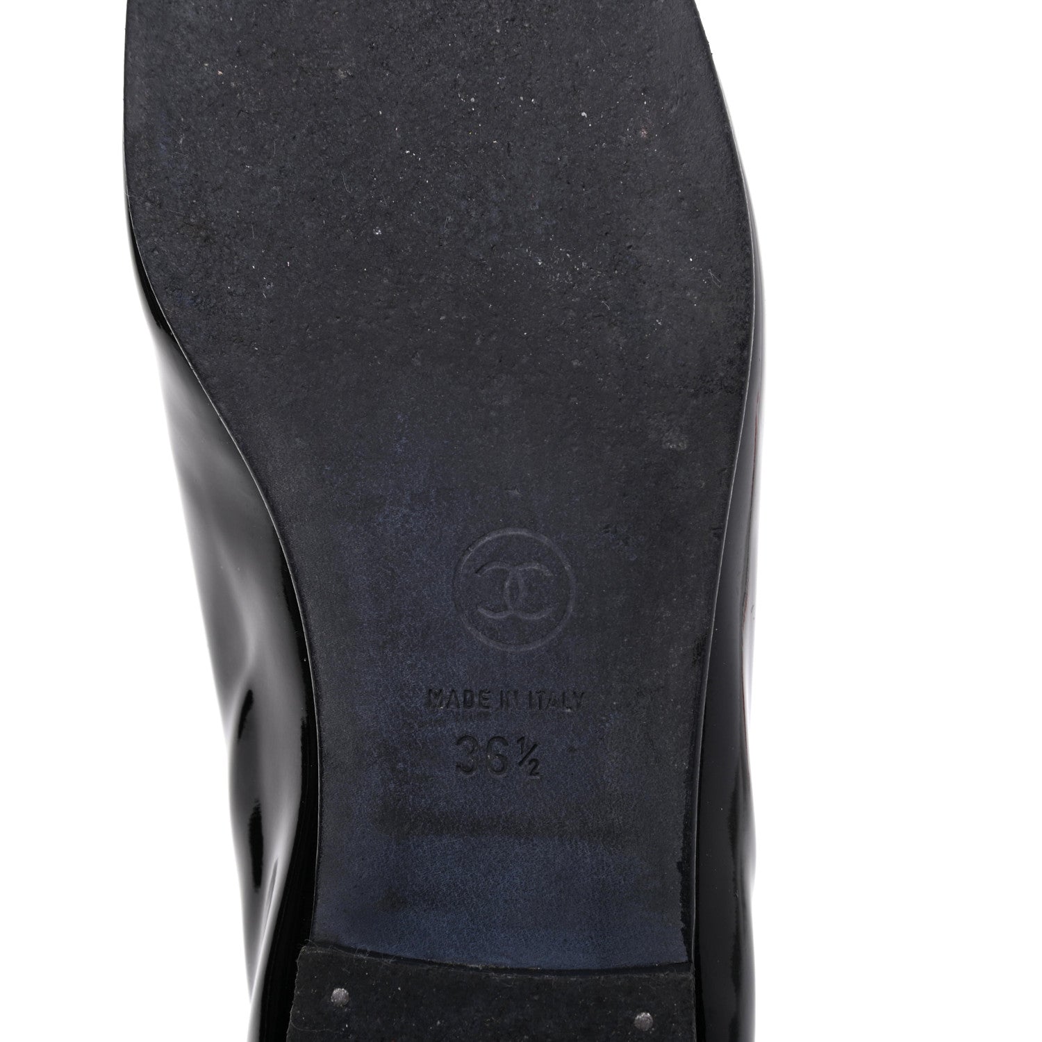 Chanel Patent CC Cap Toe Ballerina Flats 36.5 Black 7 of 13