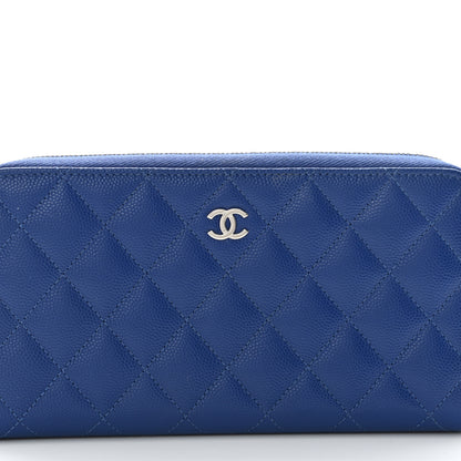 Chanel Caviar Quilted Large Gusset Zip Around Wallet Blue 8 of 10