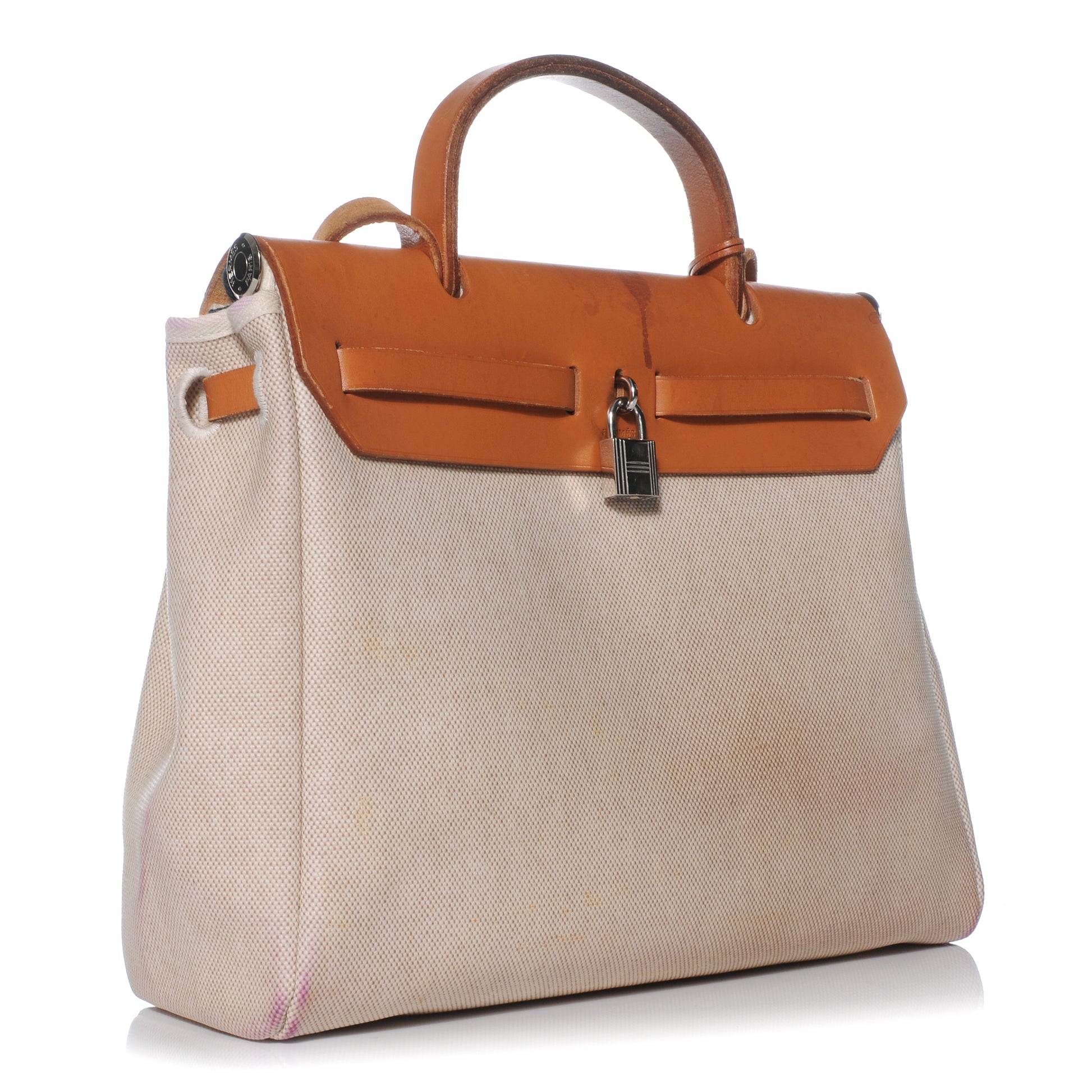 Hermes Toile HERBAG PM Natural and Black 5 of 19