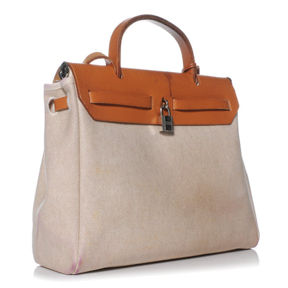 Hermes Toile HERBAG PM Natural and Black 5 of 19