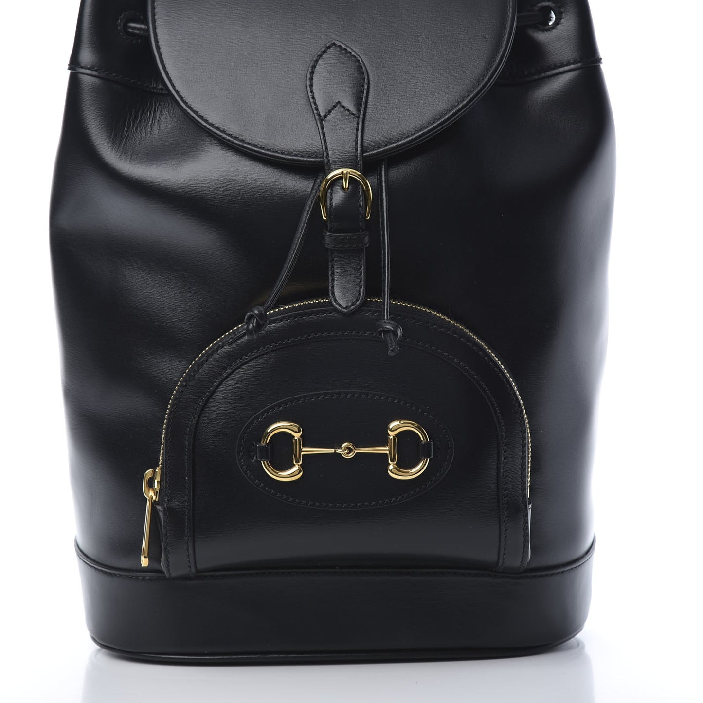 Boarded Plutone Calfskin Horsebit 1955 Single Buckle Backpack Black