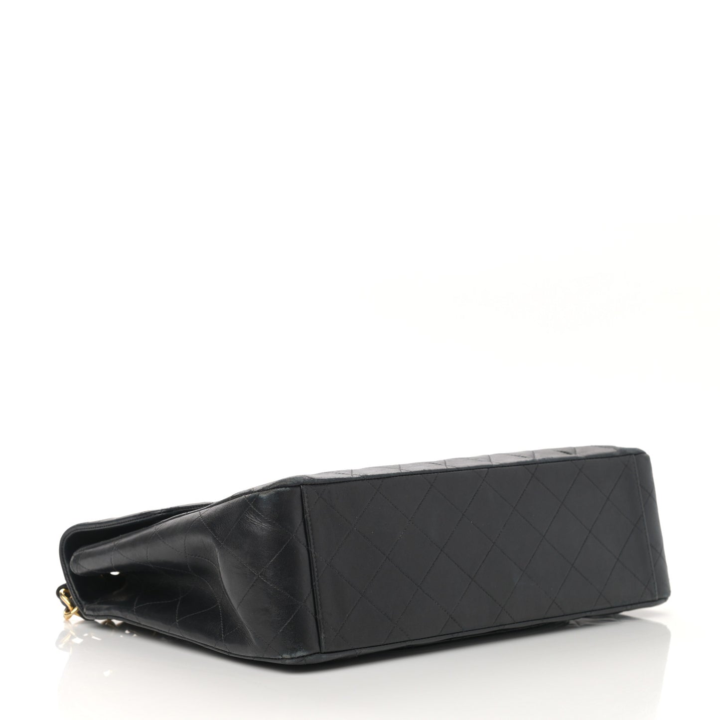 Lambskin Quilted XL Jumbo Single Flap Black
