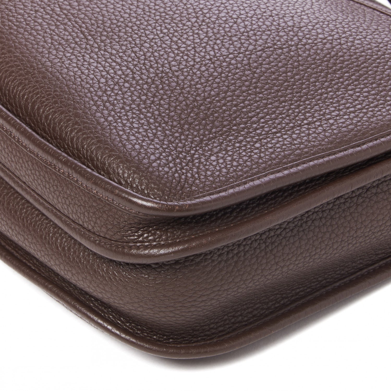 Hermes Taurillon Clemence Evelyne III PM Chocolate 4 of 10