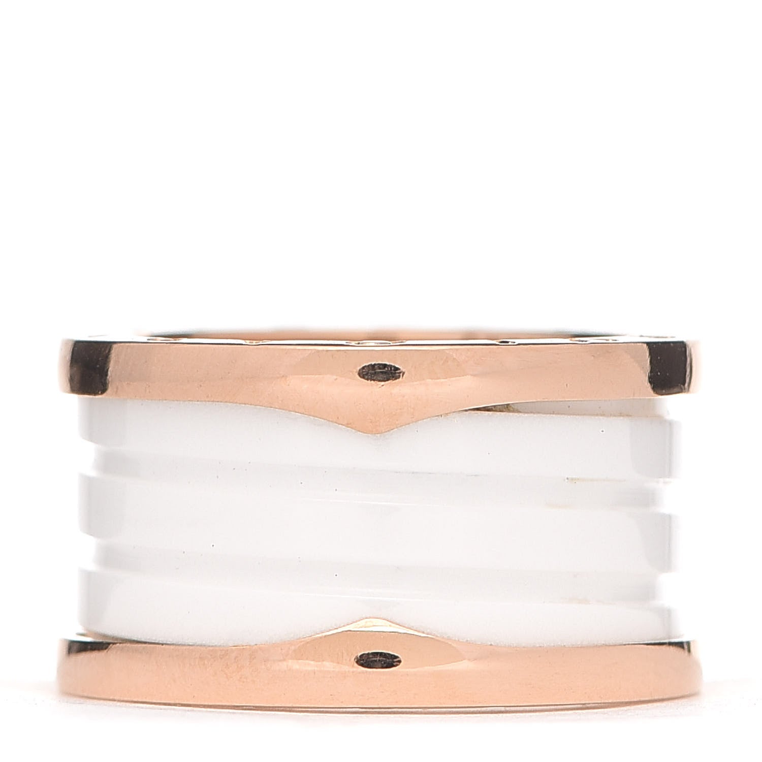 Bulgari 18K Rose Gold White Ceramic B.Zero1 Four-Band Ring 52 6 3 of 5