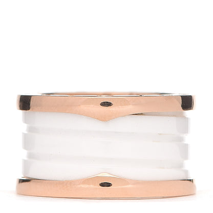 Bulgari 18K Rose Gold White Ceramic B.Zero1 Four-Band Ring 52 6 3 of 5