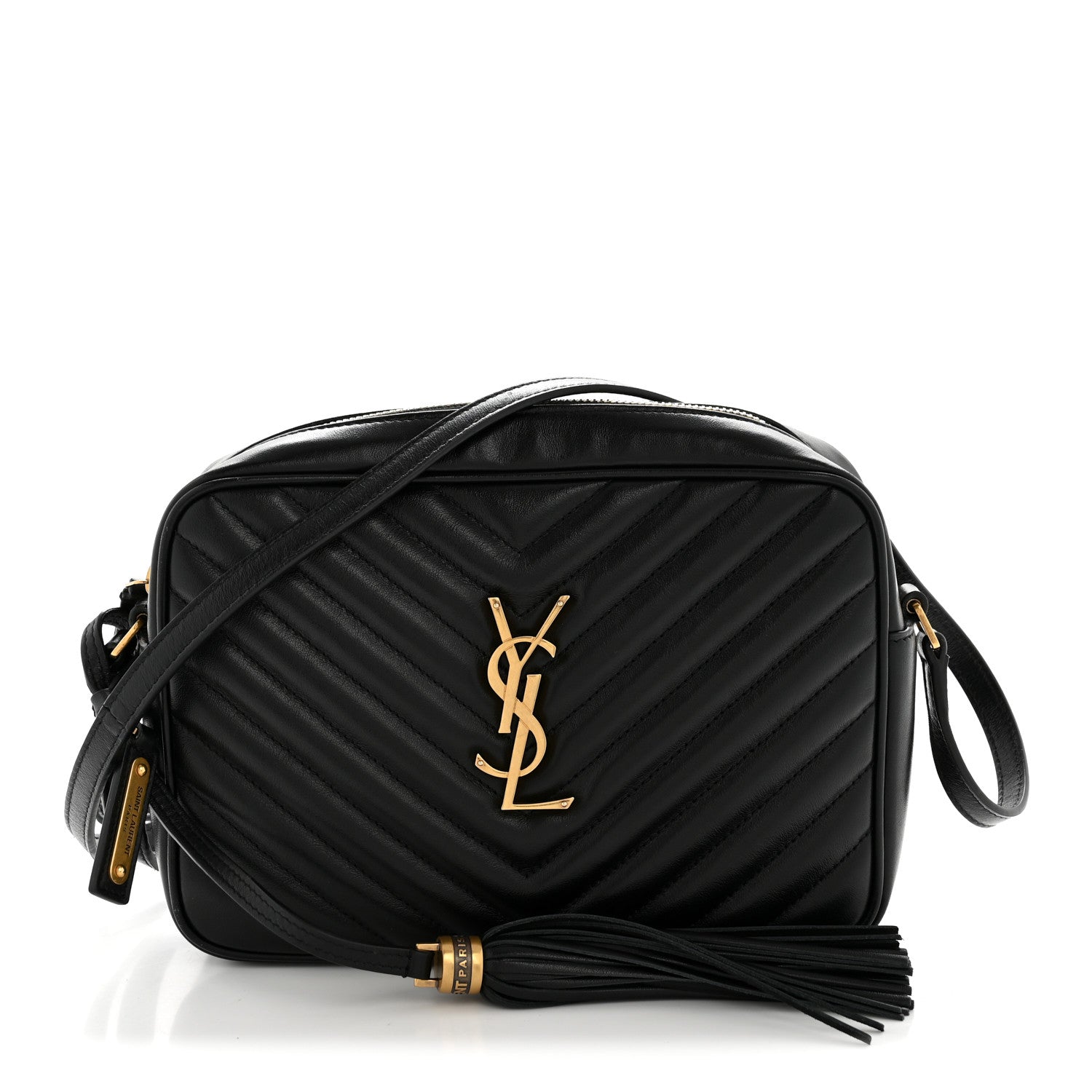 Saint Laurent Calfskin Matelasse Monogram Lou Camera Bag Black 1 of 17