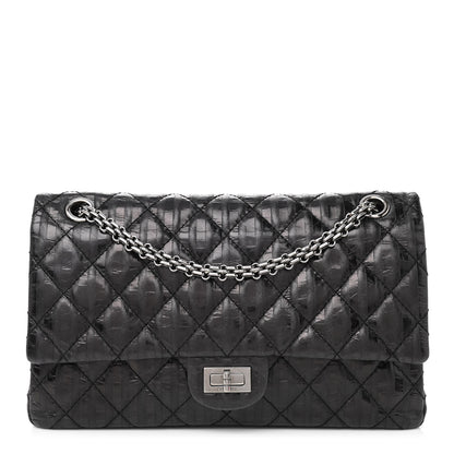 Chanel Metallic Calfskin Striped 2.55 Reissue 226 Flap Black 1 of 11