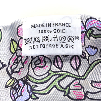Hermes Silk Mille Et Un Lapins Twilly Gris Perle Rose Jaune 3 of 5