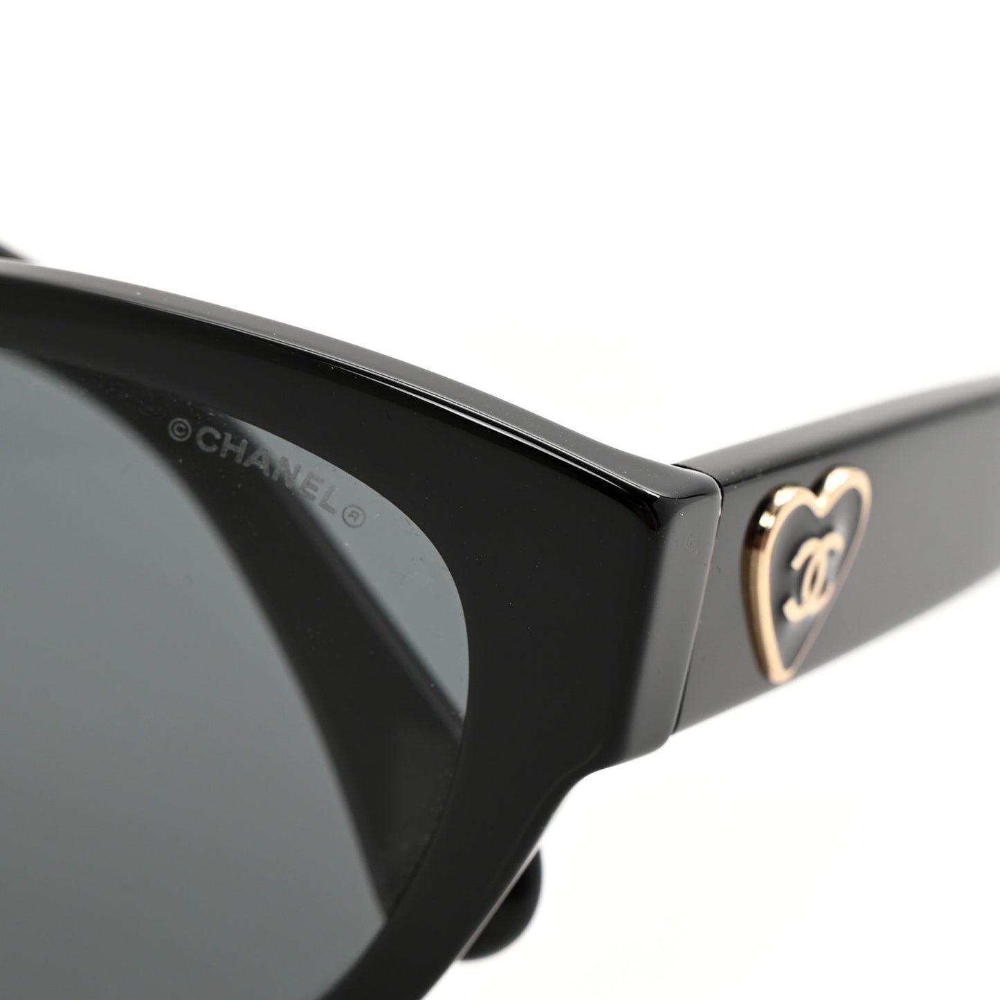 Acetate Enamel Heart Butterfly Sunglasses 5477-A Black