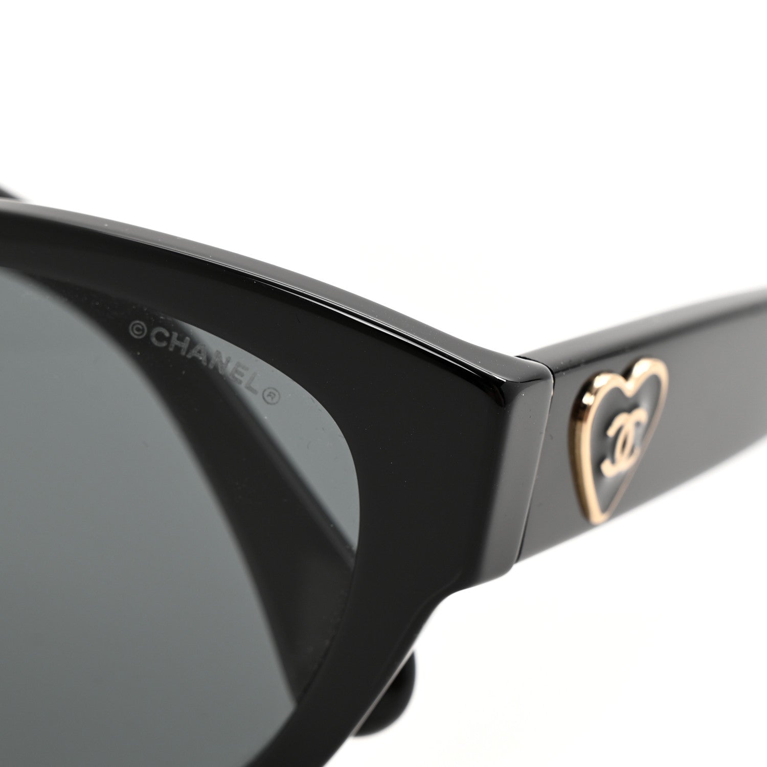 Chanel Acetate Enamel Heart Butterfly Sunglasses 5477-A Black 7 of 8