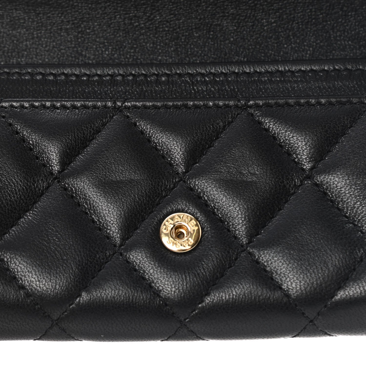 Chanel Lambskin Quilted Flap Card Holder Wallet Black 9 of 11