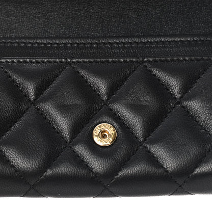 Chanel Lambskin Quilted Flap Card Holder Wallet Black 9 of 11