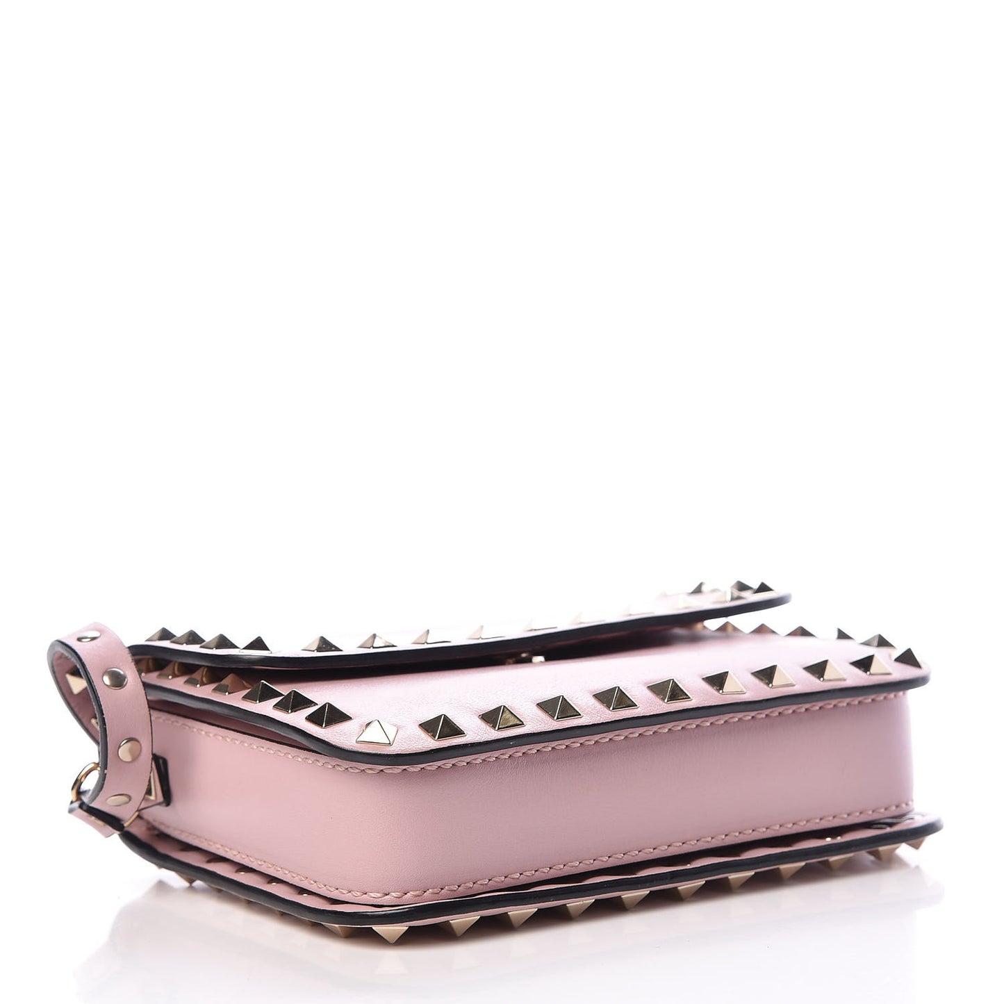 Vitello Rockstud Flap Crossbody Bag Water Rose