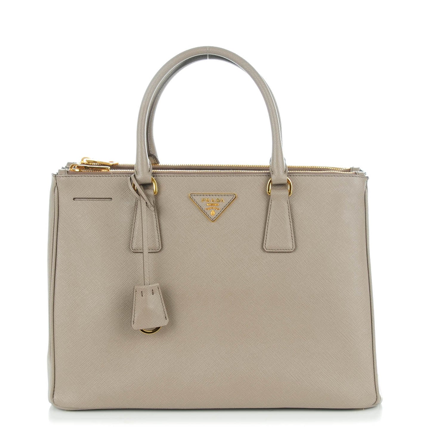 Saffiano Medium Galleria Double Zip Tote Argilla