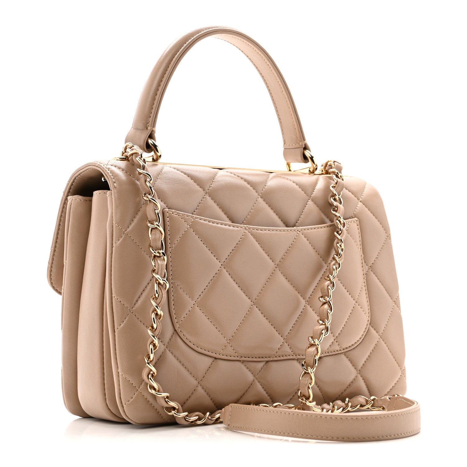 Chanel Lambskin Quilted Small Trendy CC Dual Handle Flap Bag Beige 3 of 11