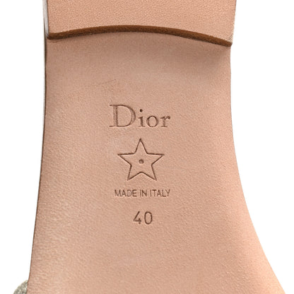 Christian Dior Cotton Embroidered Dway Mules Slide Sandals 40 Platinum 8 of 10