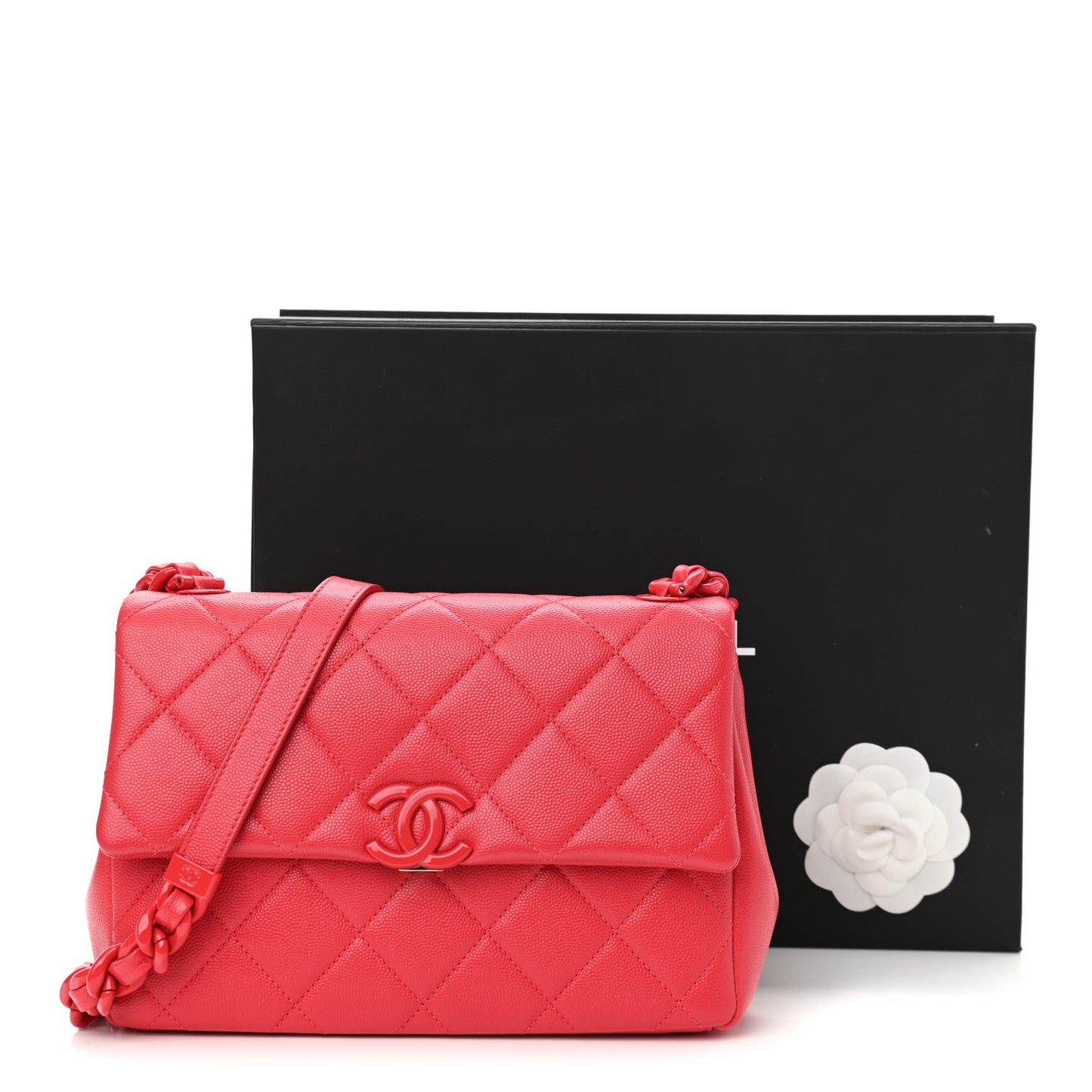 Caviar Quilted My Everything Flap Red