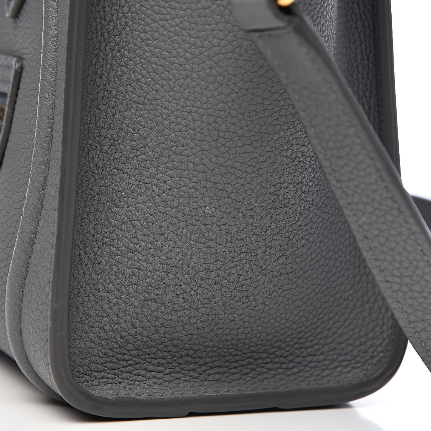 Drummed Calfskin Nano Luggage Kohl