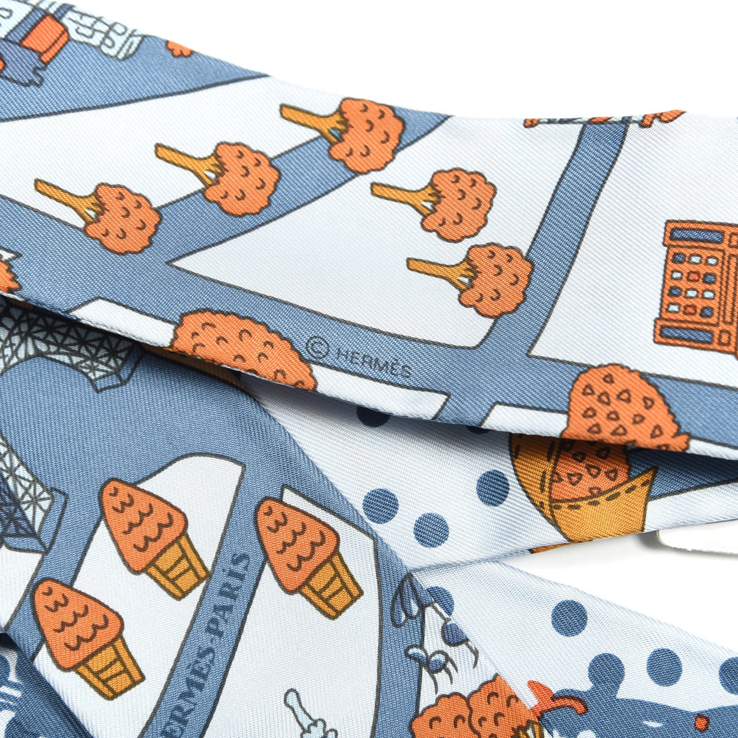 Silk Les Nouveaux Amoureux de Paris Twilly Ciel Blue Jean Orange