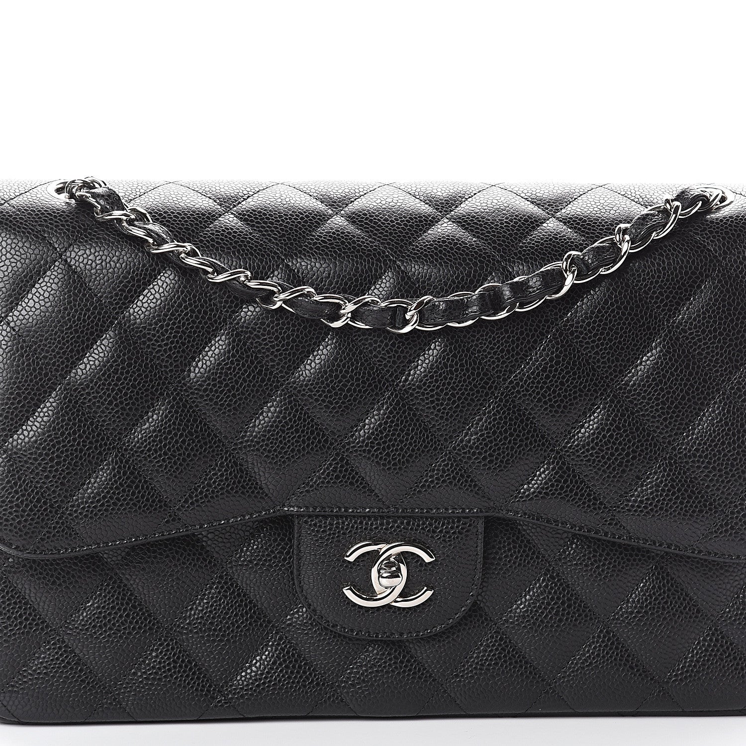 Chanel Caviar Quilted Jumbo Double Flap Black 7 of 9