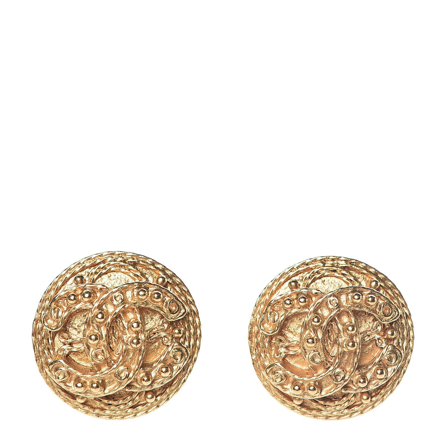 Chanel CC Clip On Earrings Gold 1 of 4