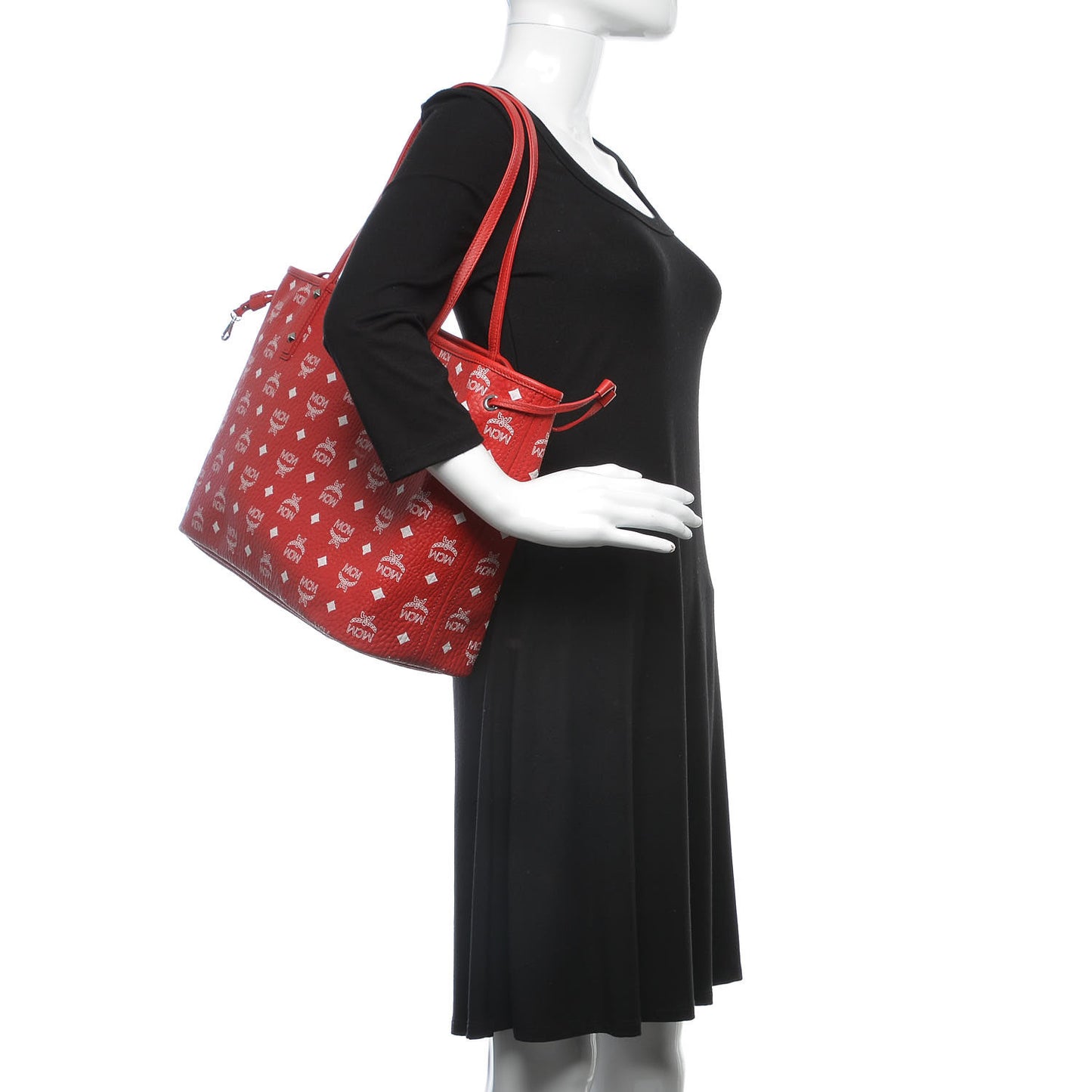Visetos Medium Liz Reversible Shopper Tote Ruby Red