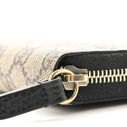Gucci Dollar Calfskin GG Supreme Monogram GG Marmont Zip Around Wallet Black Beige Ebony 12 of 15