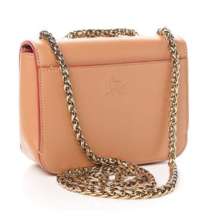 Christian Louboutin Calfskin Spikes Baby Sweet Charity Shoulder Bag Biscuit 2 of 8