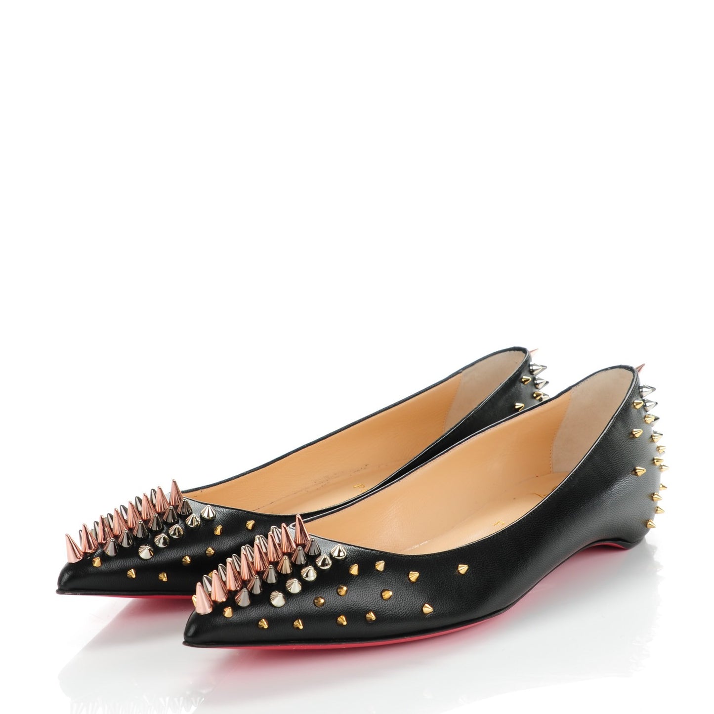 Nappa Goldoflat Spikes Flats 39 Black