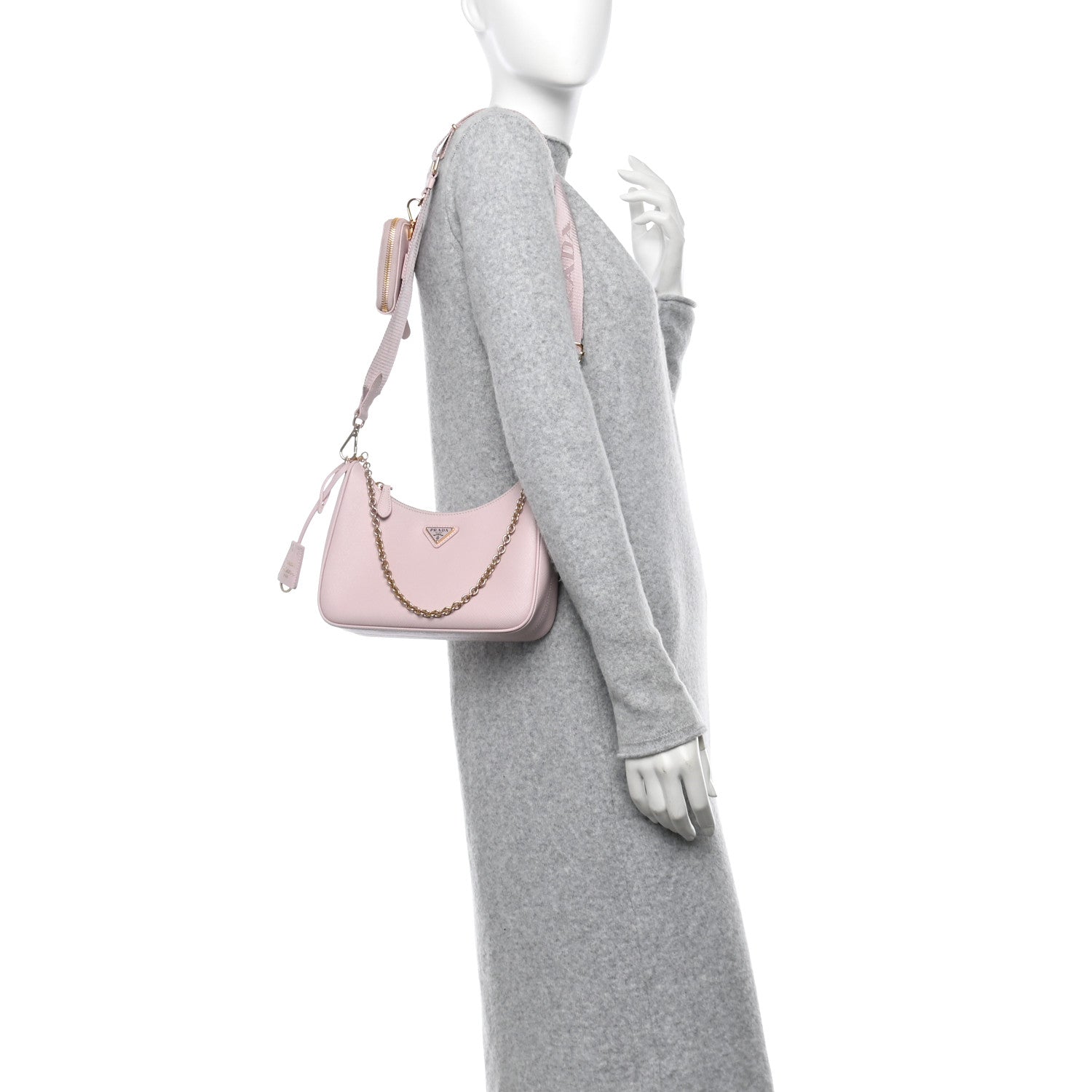 Prada Saffiano Lux Re-Edition 2005 Shoulder Bag Alabastro 2 of 11