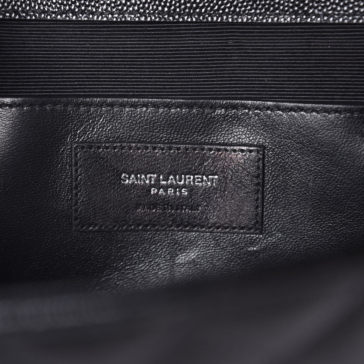Grain De Poudre Textured Mixed Matelasse Triquilt Medium Monogram Satchel Black