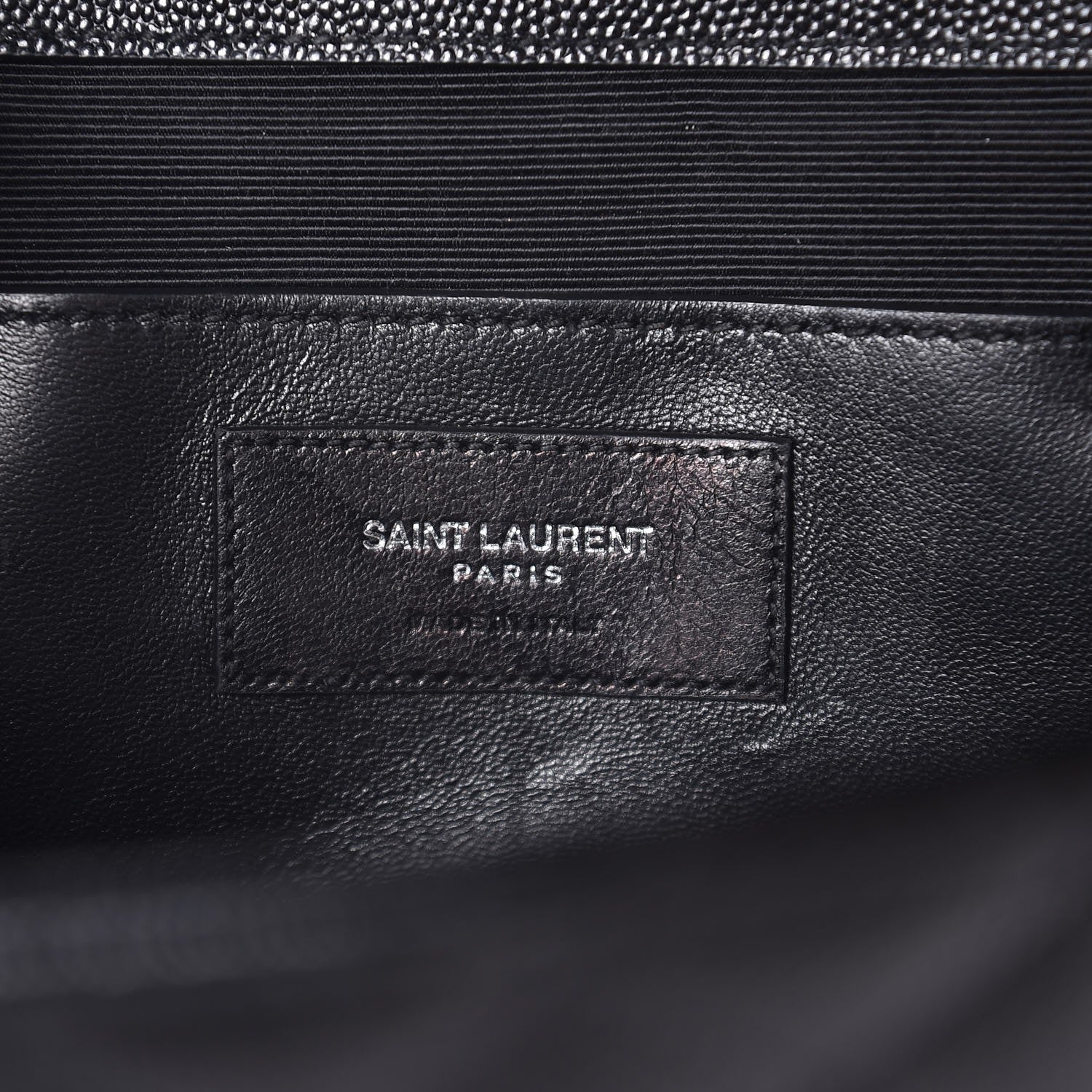 Saint Laurent Grain De Poudre Textured Mixed Matelasse Triquilt Medium Monogram Satchel Black 7 of 7