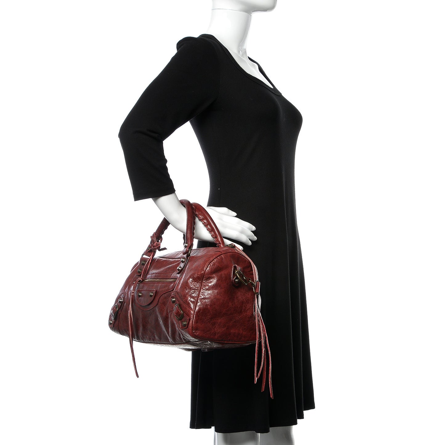 Chevre Classic Hardware Twiggy Rouge Grenat