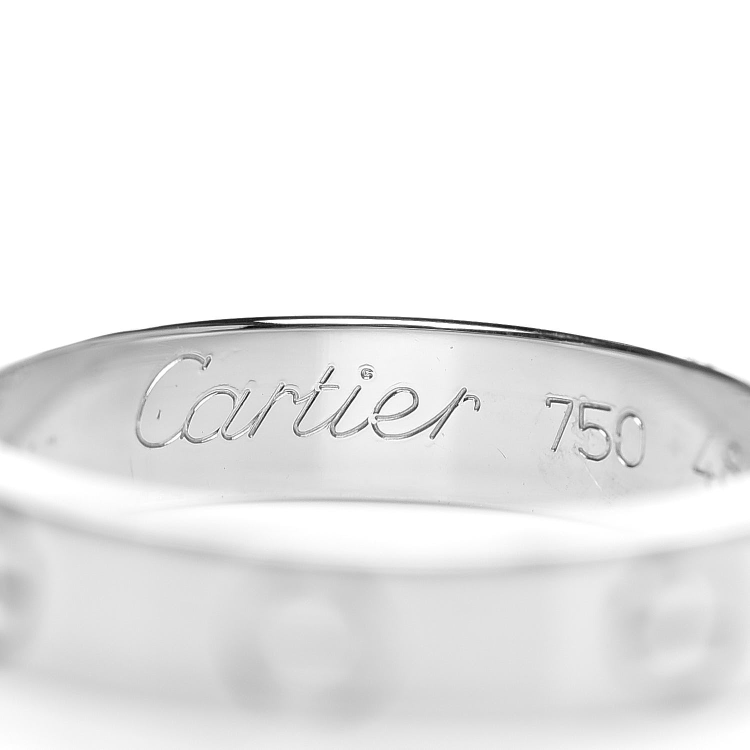 Cartier 18K White Gold 3.5mm LOVE Wedding Band Ring 48 4.5 4 of 8