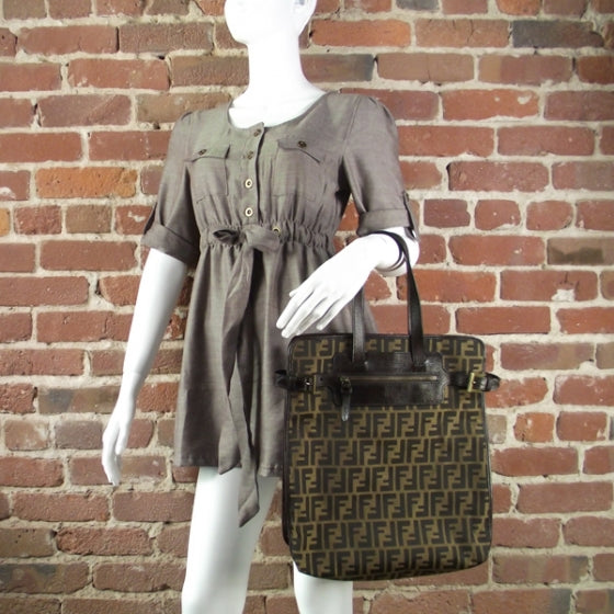 Fendi Zucca Shopper Tote Tobacco 2 of 18
