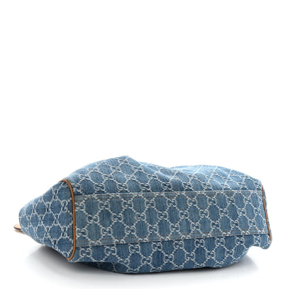 Gucci Denim Monogram Medium Sukey Tote Blue 4 of 14