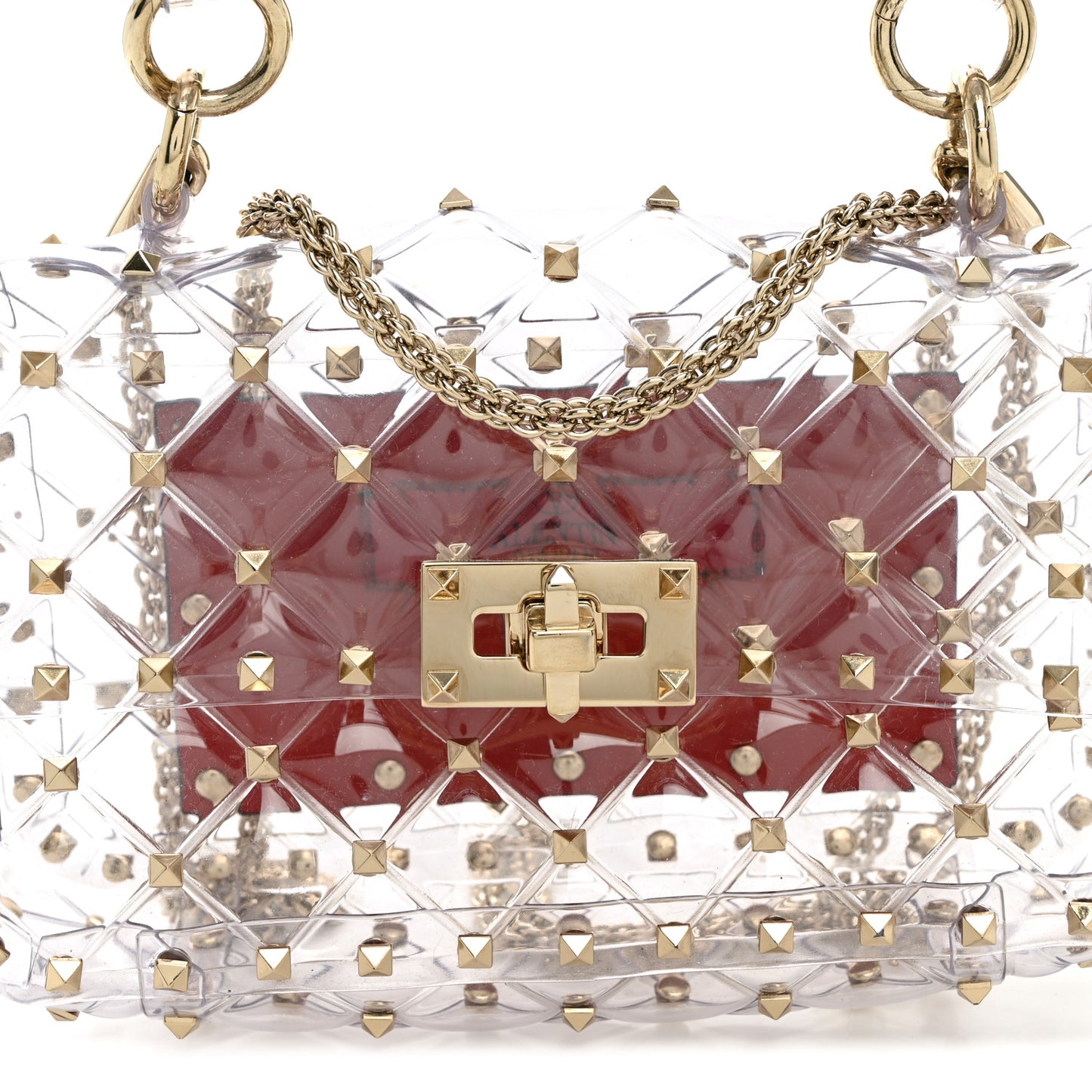 PVC Small Rockstud Spike Shoulder Bag
