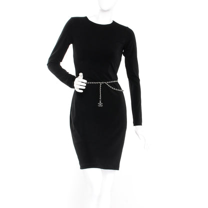 Chanel Lambskin Enamel CC Chain Belt Black Silver 2 of 4