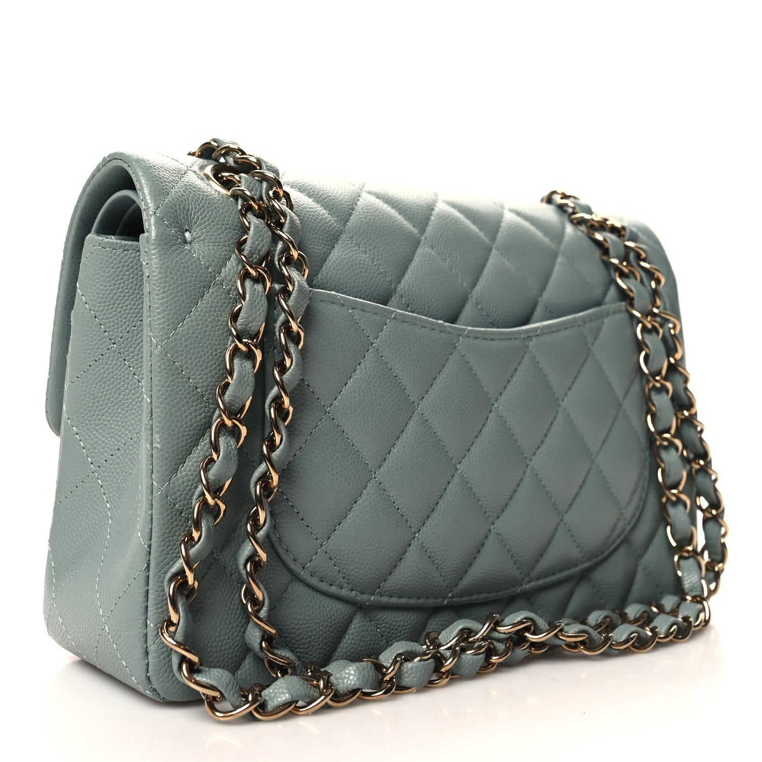 Chanel Caviar Quilted Small Double Flap Light Blue 3 of 11