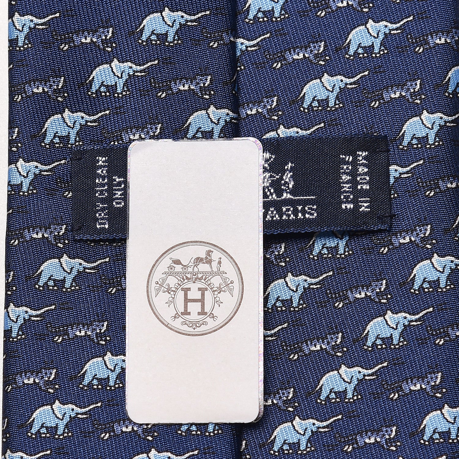 Hermes Silk Mens Sauve Qui Puet Cravate Neck Tie Bleu Marine Clair 3 of 6