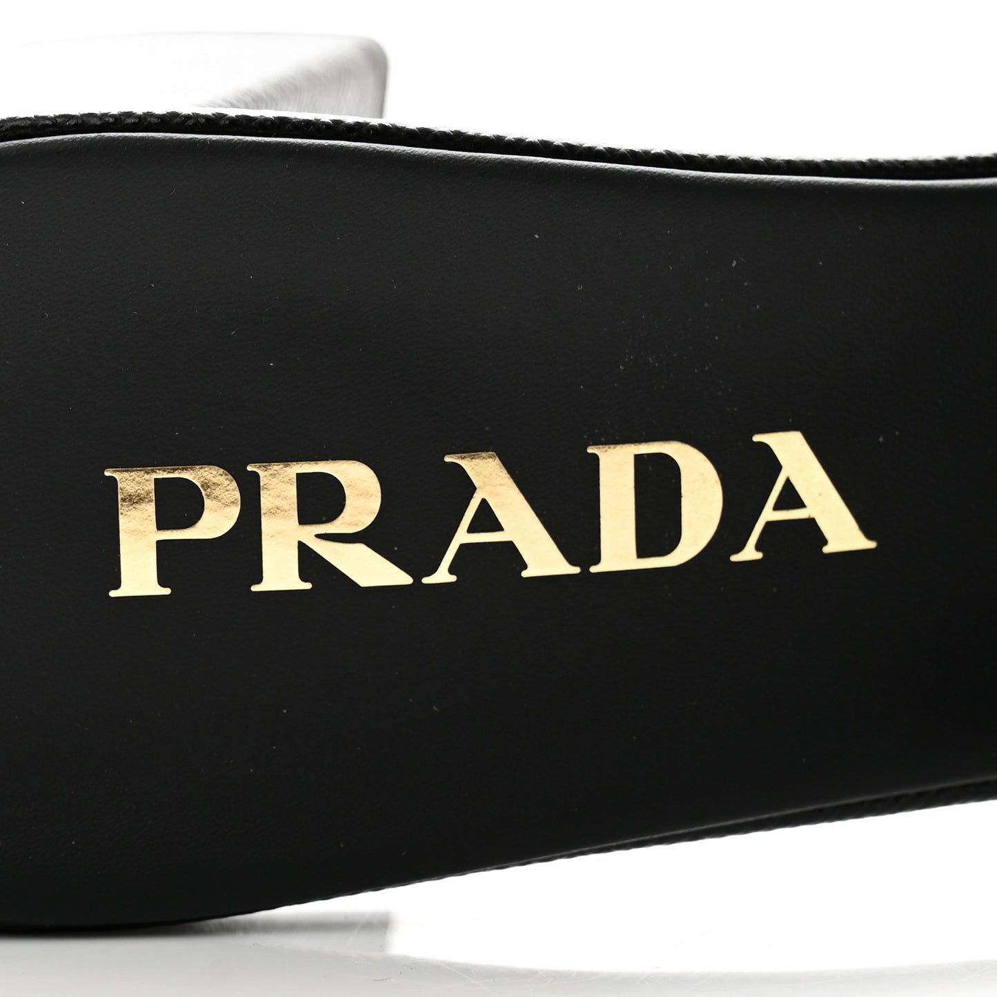 Jacquard Trianglolo Symbole Embroidered Metal Triangle Logo 65mm Block Heel Slide Sandals 37 Black Beige