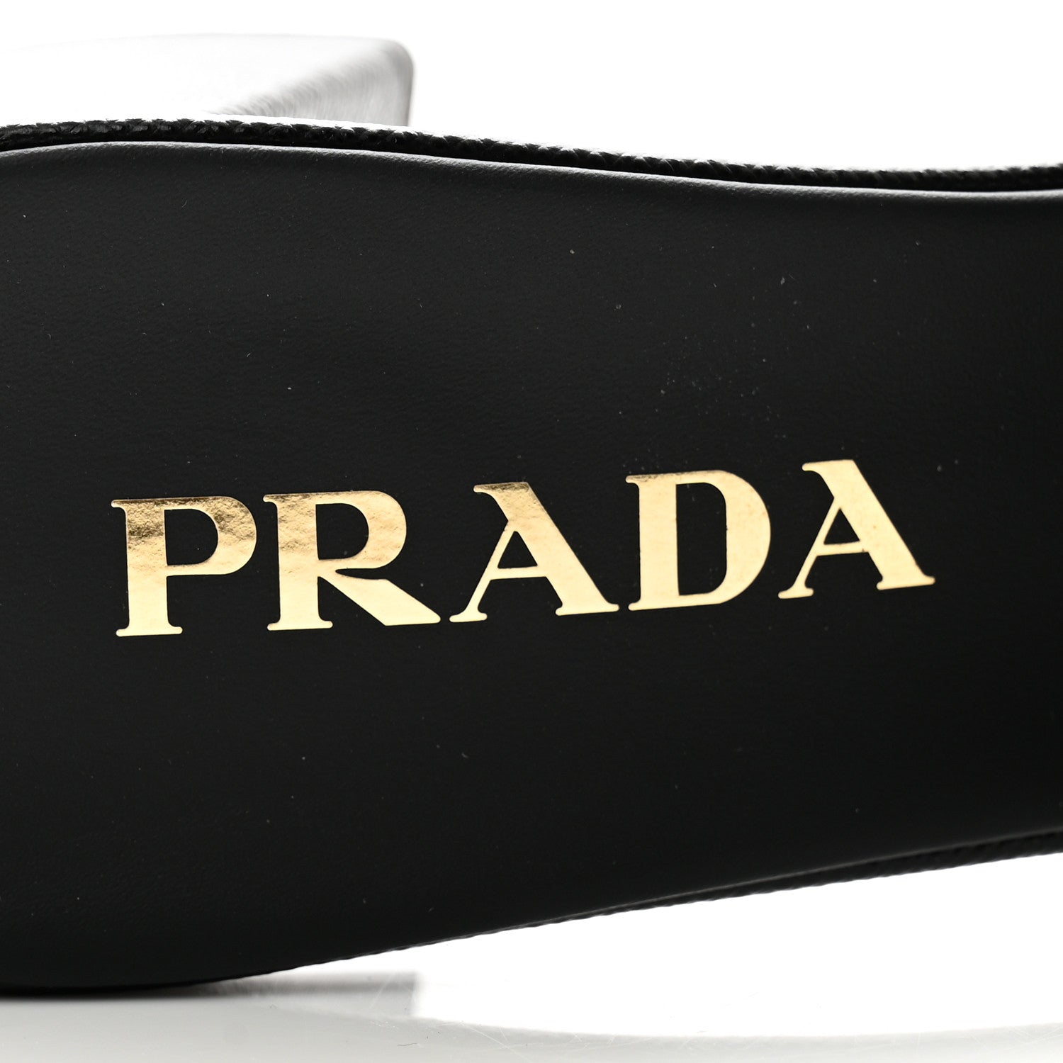 Prada Jacquard Trianglolo Symbole Embroidered Metal Triangle Logo 65mm Block Heel Slide Sandals 37 Black Beige 6 of 7