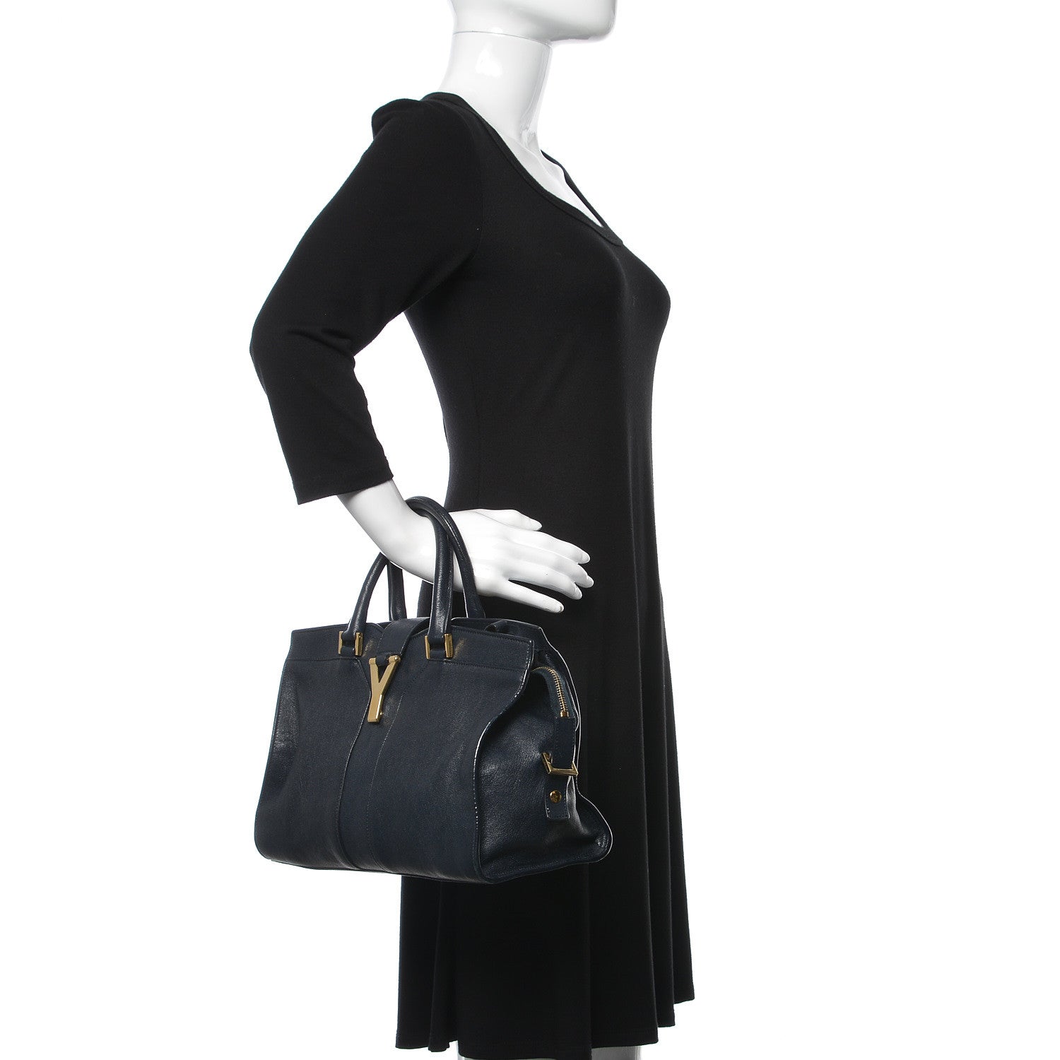 Saint Laurent Sheepskin Small Cabas ChYc Navy 2 of 21
